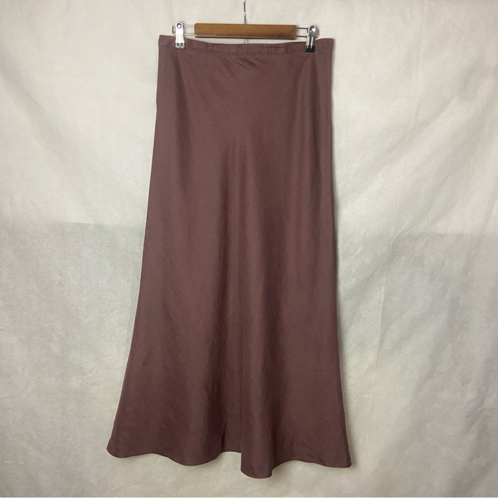 ♥️6 Hour SALE♥️ Lightweight 100% Linen Elegant Mauve Maxi Skirt